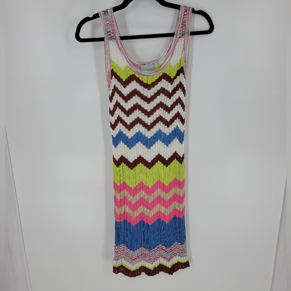 Missoni Dresses & Skirts - Missoni Multicolor Chevron Scoop Neck Knee Length Beach Dress 6